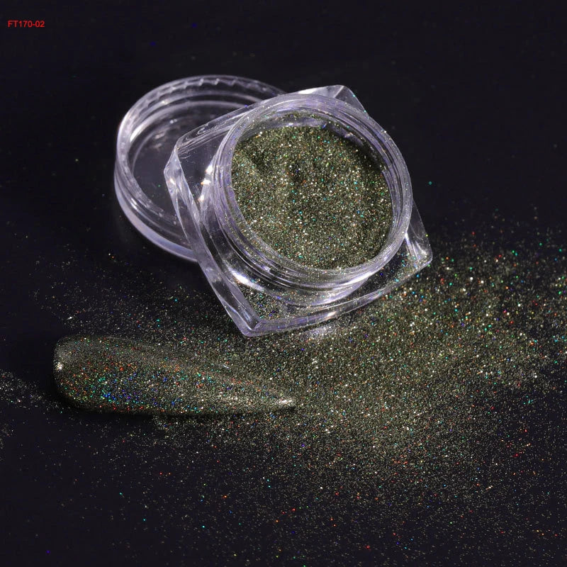 Jars Aurora Nail Powder Pearl Nail Glitter Neon Shimmer Nails Chrome Powder Dipping Powder Decoration Aurora Manicure Pigment