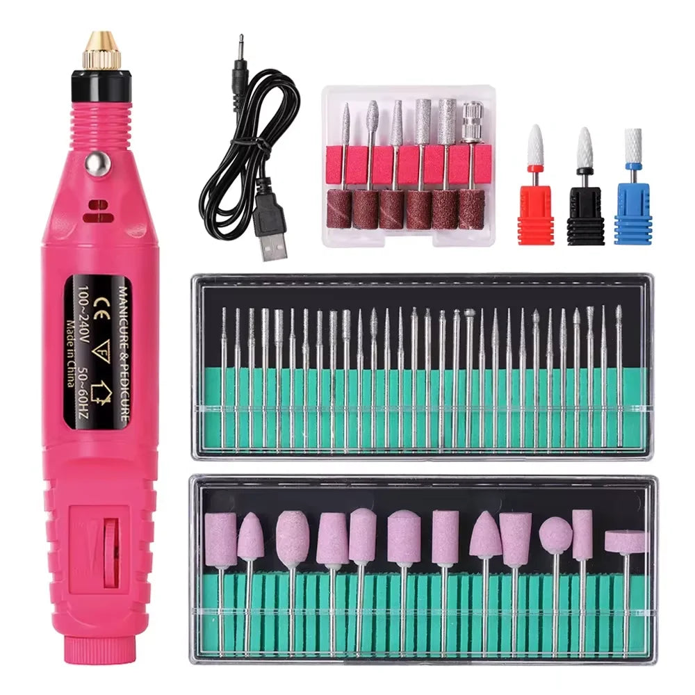 LULAA Set de Taladro Eléctrico para Uñas, Equipo de Molienda para Pedicura, Molinillo para Manicura, Herramienta Profesional de Pulido de Uñas