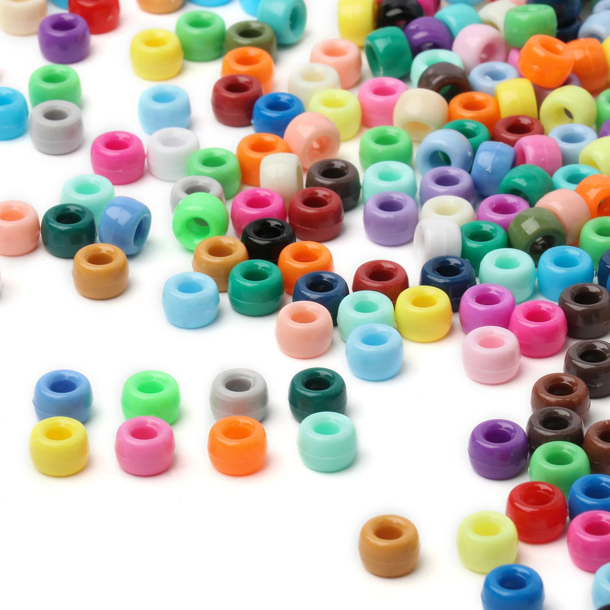 100pcs Pony Beads Big Hole Acyrlic Hair Beads HandCraft For Jewelry Making DIY Bracelets Necklace Gift Accessories