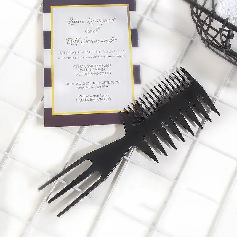 Double Side Professional Tooth Combs Fish Bone Shape Hair Brush Barber Hair Dyeing Cutting Coloring Brush Man Hairstyling Tool