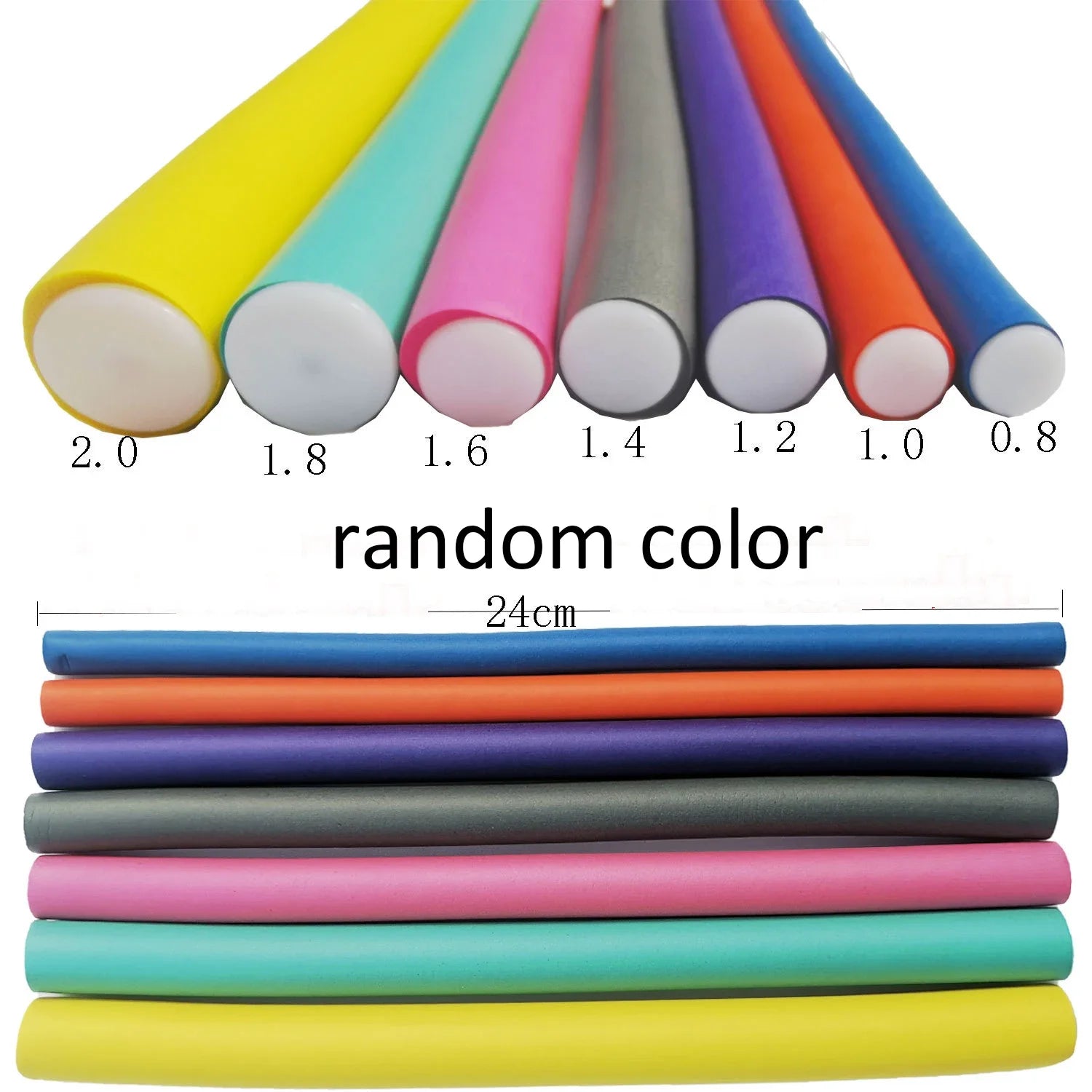 10pcs Flexible Hair Curling Rod Soft  Heatess Hair Curler Makers Foam Bendy Twist Curls Flexi No Heat Rollers Styling Tools