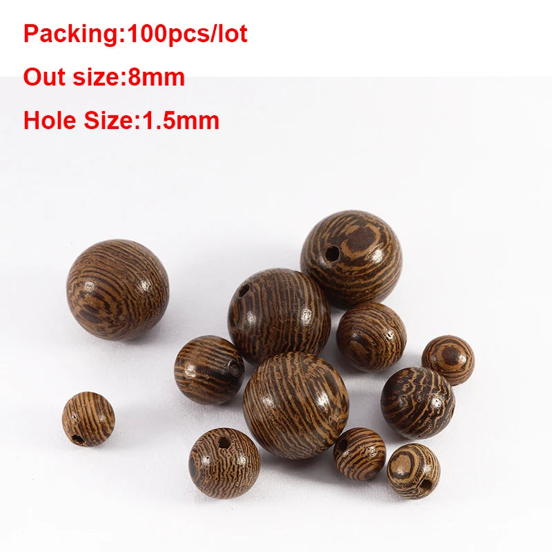 Louleur High Quality Vintage Natural Big Hole Wooden Beads For Necklace Bracelet Charms for Diy Jewelry Making Hair Accessories