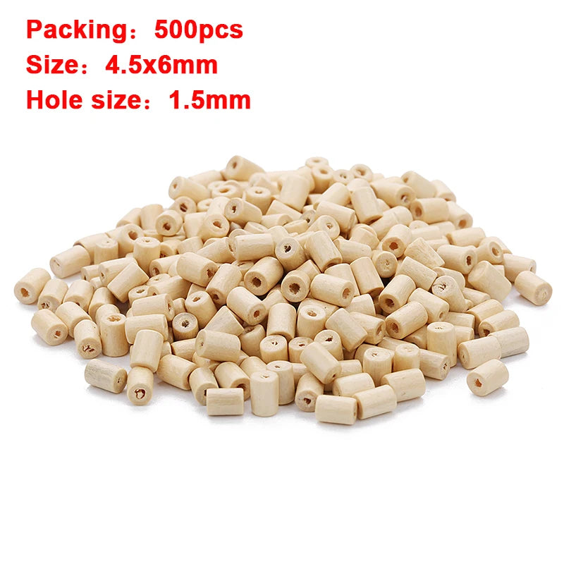 Louleur High Quality Vintage Natural Big Hole Wooden Beads For Necklace Bracelet Charms for Diy Jewelry Making Hair Accessories