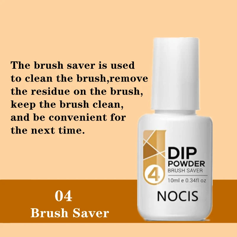 4pcs 10ml Dip Powder Liquid - Activator, Base, Top Gel Coat, And Brush Saver For Nail Art - No Curing Needed - Perfect For Nail