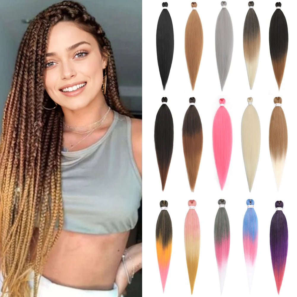 Pre-stretched Synthetic Braiding Hair Ombre