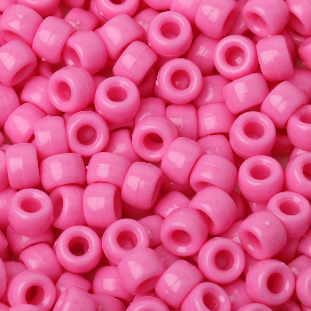 100pcs 6x9mm Colorful Pony Beads Fashion Big Hole Acrylic Beads Kids DIY Bracelet Necklace Making HandCrafts Girls Hair Beads