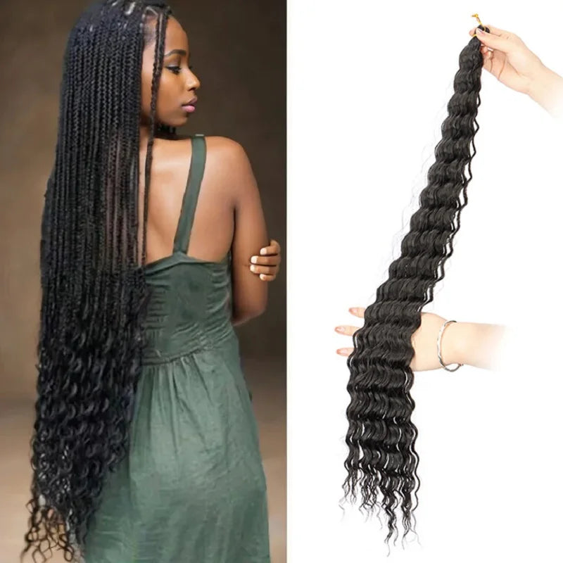 30Inch Synthetic Pre Stretched Deep Wave Crochet Hair