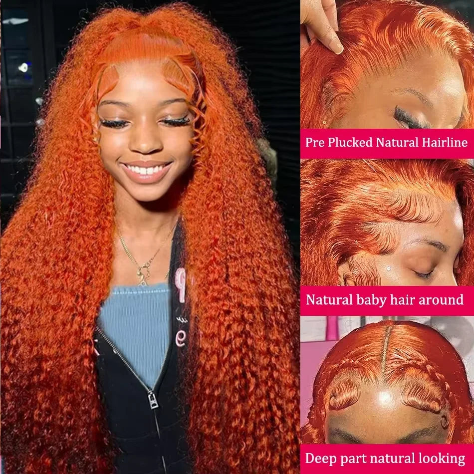 Ginger Orange 13x6 HD Lace Front Human Hair Wig - Glueless