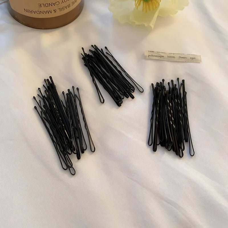 50pcs 100pcs 200 Pcs Black Hair Clips Set For Women Bobby Pins Invisible Wave Curly Side Hairgrip Hairstyle Accessories B
