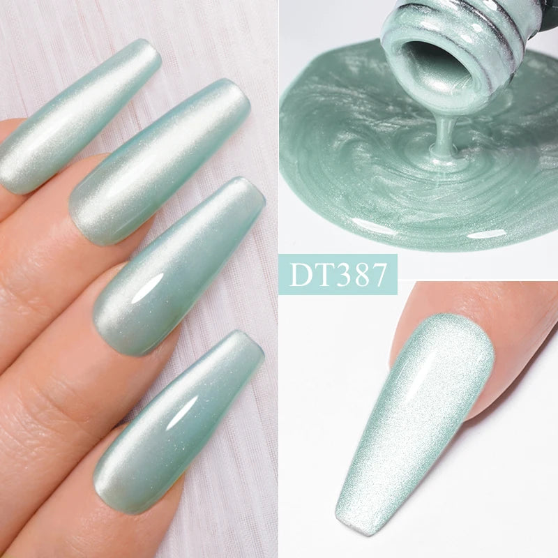 MEET ACROSS 7ml Pink Silver Moonlight Magnetic Gel Polish Varnis Semi Permanent Soak Off Gel Nail Polish UV LED Gel Manicure