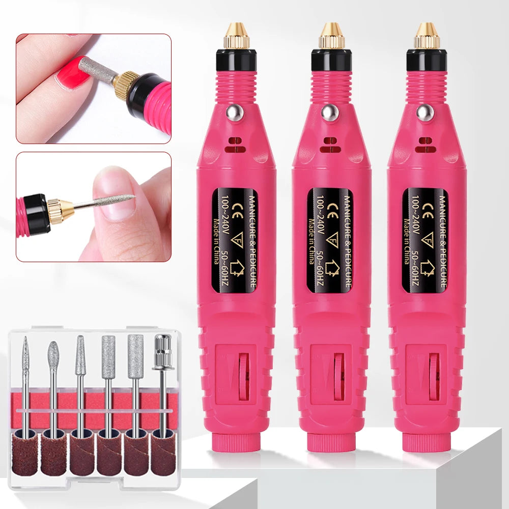LULAA Set de Taladro Eléctrico para Uñas, Equipo de Molienda para Pedicura, Molinillo para Manicura, Herramienta Profesional de Pulido de Uñas