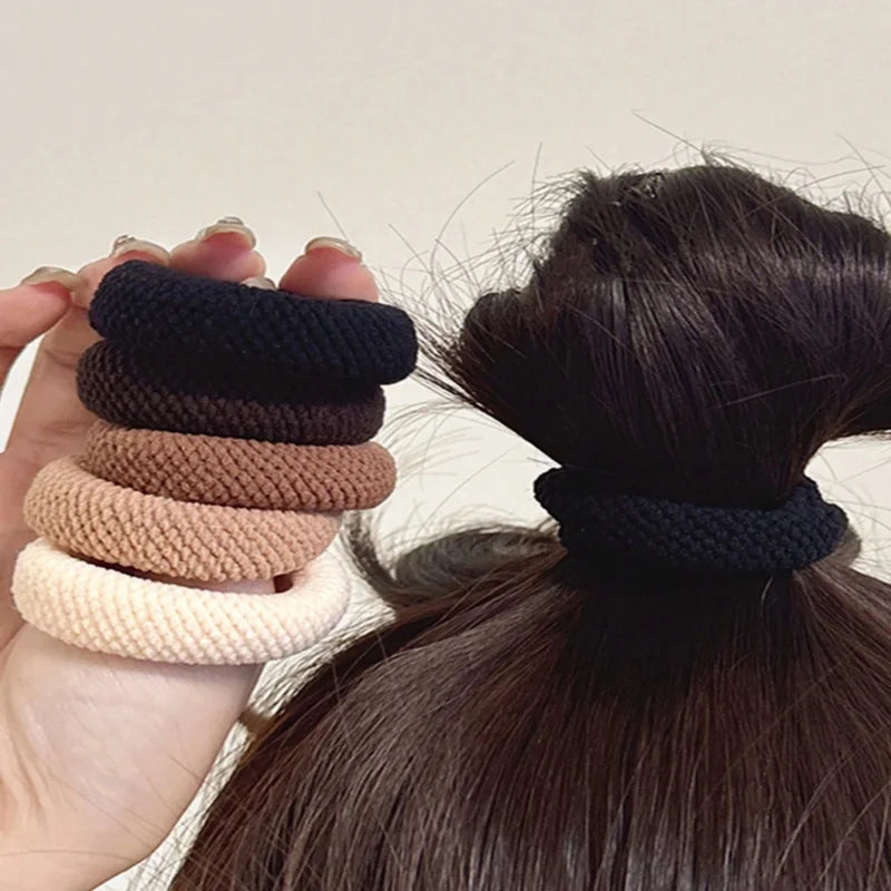 5/10 Mix Color High Elasticity Thickened Versatile Simple Scrunchies Hair-Friendly Random Color Hair Ties Hair Rope 2026