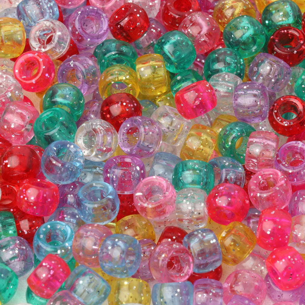 100pcs 6x9mm Colorful Pony Beads Fashion Big Hole Acrylic Beads Kids DIY Bracelet Necklace Making HandCrafts Girls Hair Beads