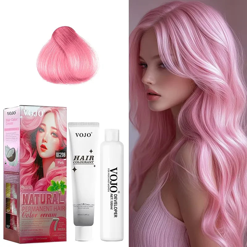 3-in-1 Long-Lasting Hair Dye Shampoo,100ml &100ml Coloring Agent Hair Dye Shampoo for Women and Men,Semi-Permanent Hair Cream