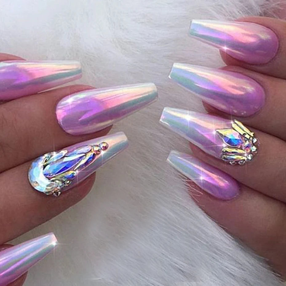 10pcs Set Nail Mermaid Dipping Powder Aurora Effect Iridescent Pigment Nail Art Gel Polish Pearl Dust DIY Manicure Decorations