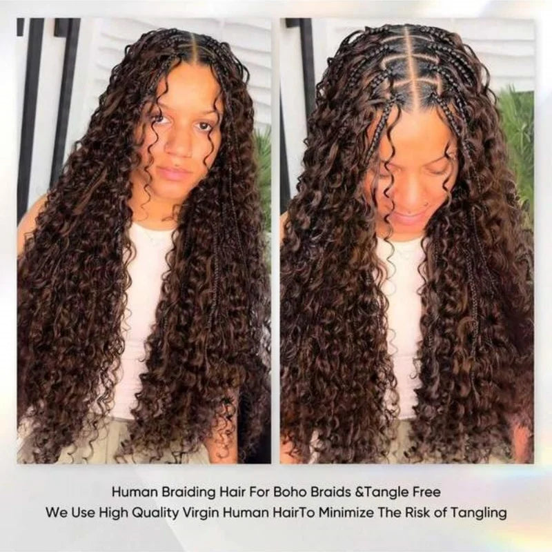 Deep Wave Human Hair For Braiding - 2 Bundles