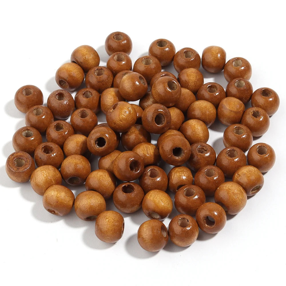 Louleur High Quality Vintage Natural Big Hole Wooden Beads For Necklace Bracelet Charms for Diy Jewelry Making Hair Accessories
