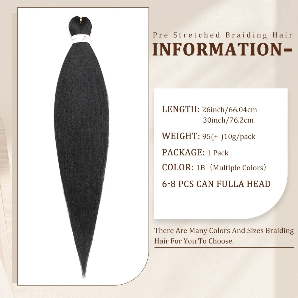Pre-stretched Synthetic Braiding Hair Ombre