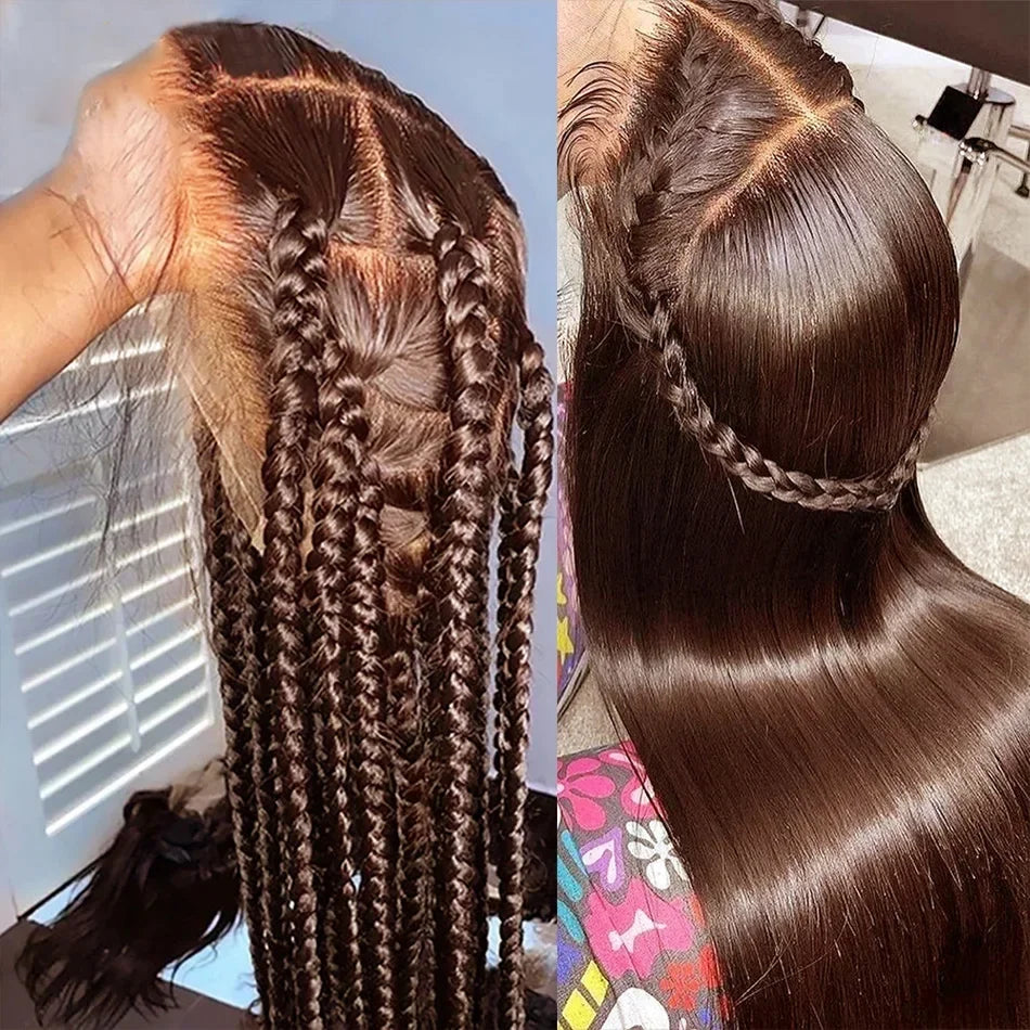 Chocolate Brown Remy Brazilian Human Hair Wig