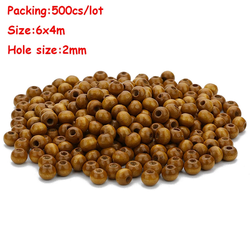 Louleur High Quality Vintage Natural Big Hole Wooden Beads For Necklace Bracelet Charms for Diy Jewelry Making Hair Accessories