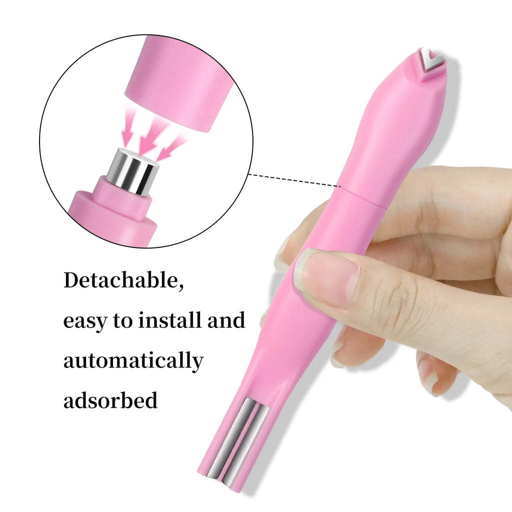 1 Unidad Imán 3 en 1 con Forma de Corazón para Uñas Ojo de Gato, Doble Línea, Luna, Serpiente, Pluma Magnética Francesa para Esmalte en Gel Magnético, Herramientas de Manicura