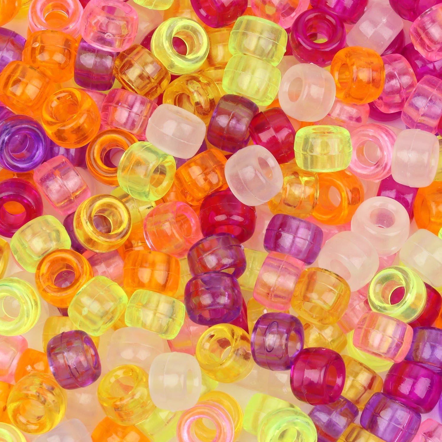 100pcs 6x9mm Colorful Pony Beads Fashion Big Hole Acrylic Beads Kids DIY Bracelet Necklace Making HandCrafts Girls Hair Beads