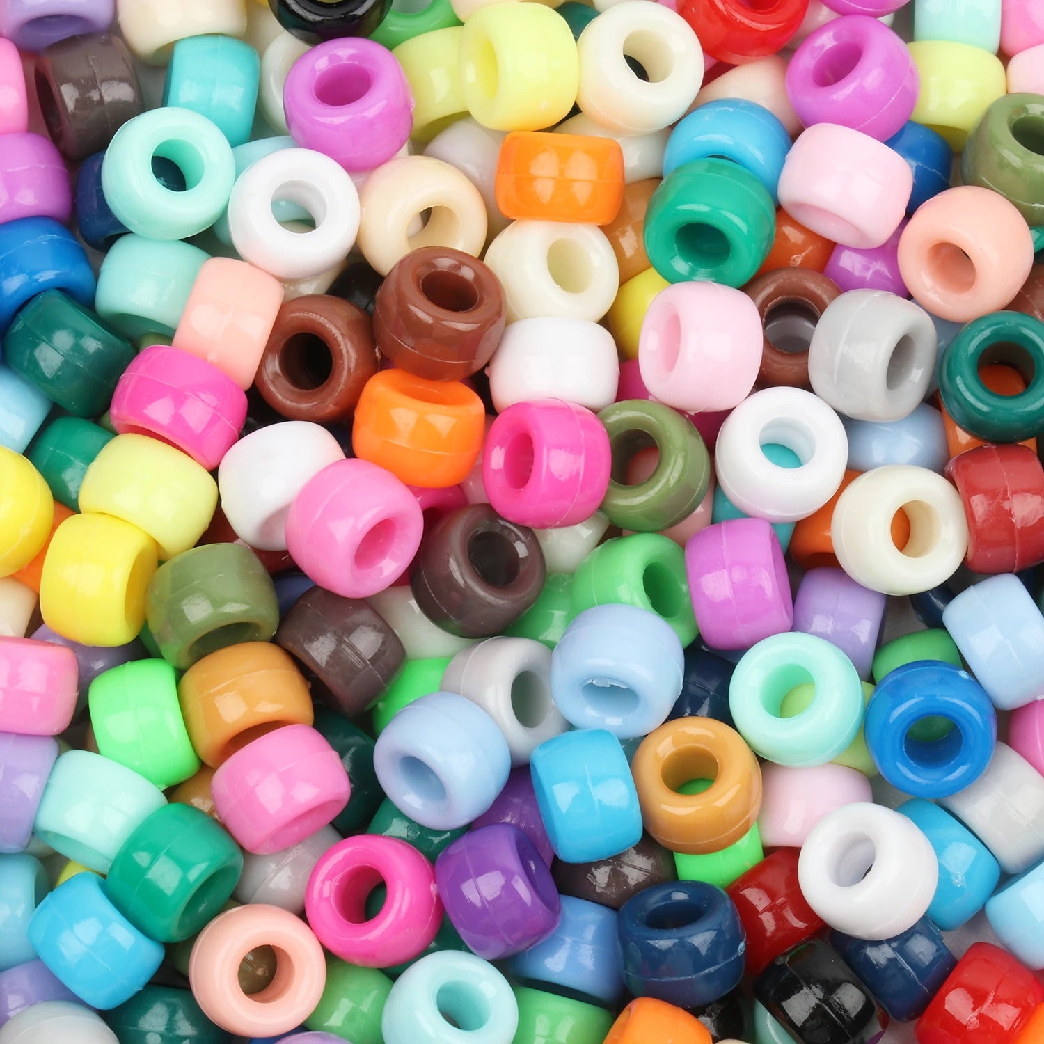 100pcs Pony Beads Big Hole Acyrlic Hair Beads HandCraft For Jewelry Making DIY Bracelets Necklace Gift Accessories