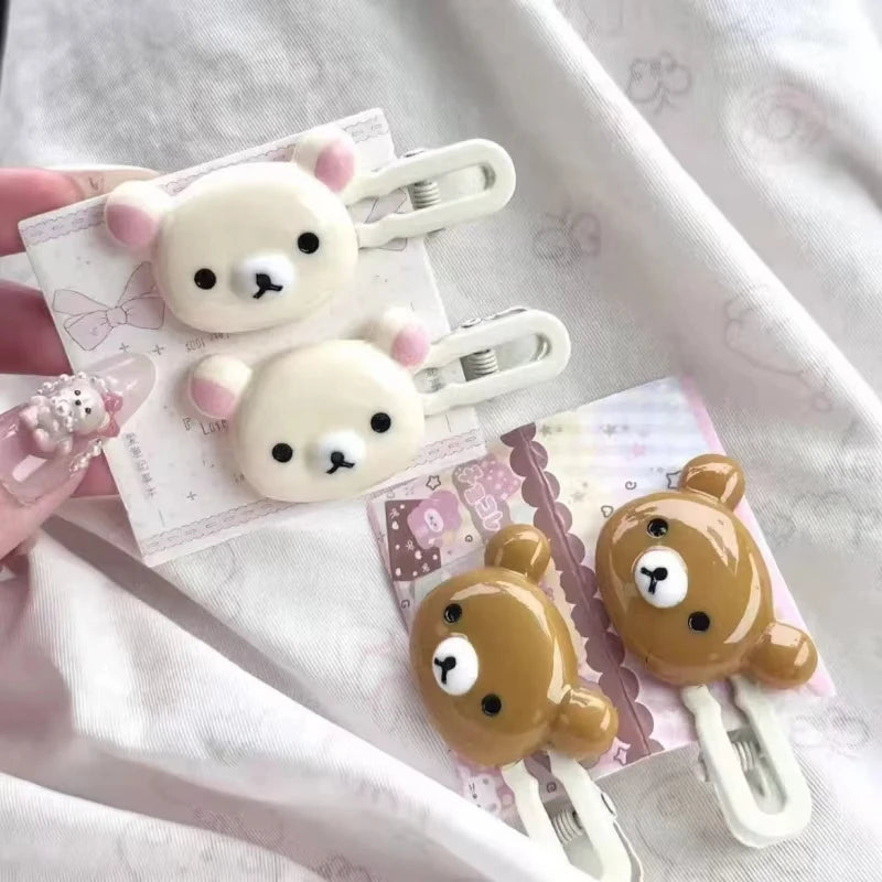 Cute Bear Hairpins Set Preppy Headdress Plastic Hair Sweet Accessories Friend Gifts