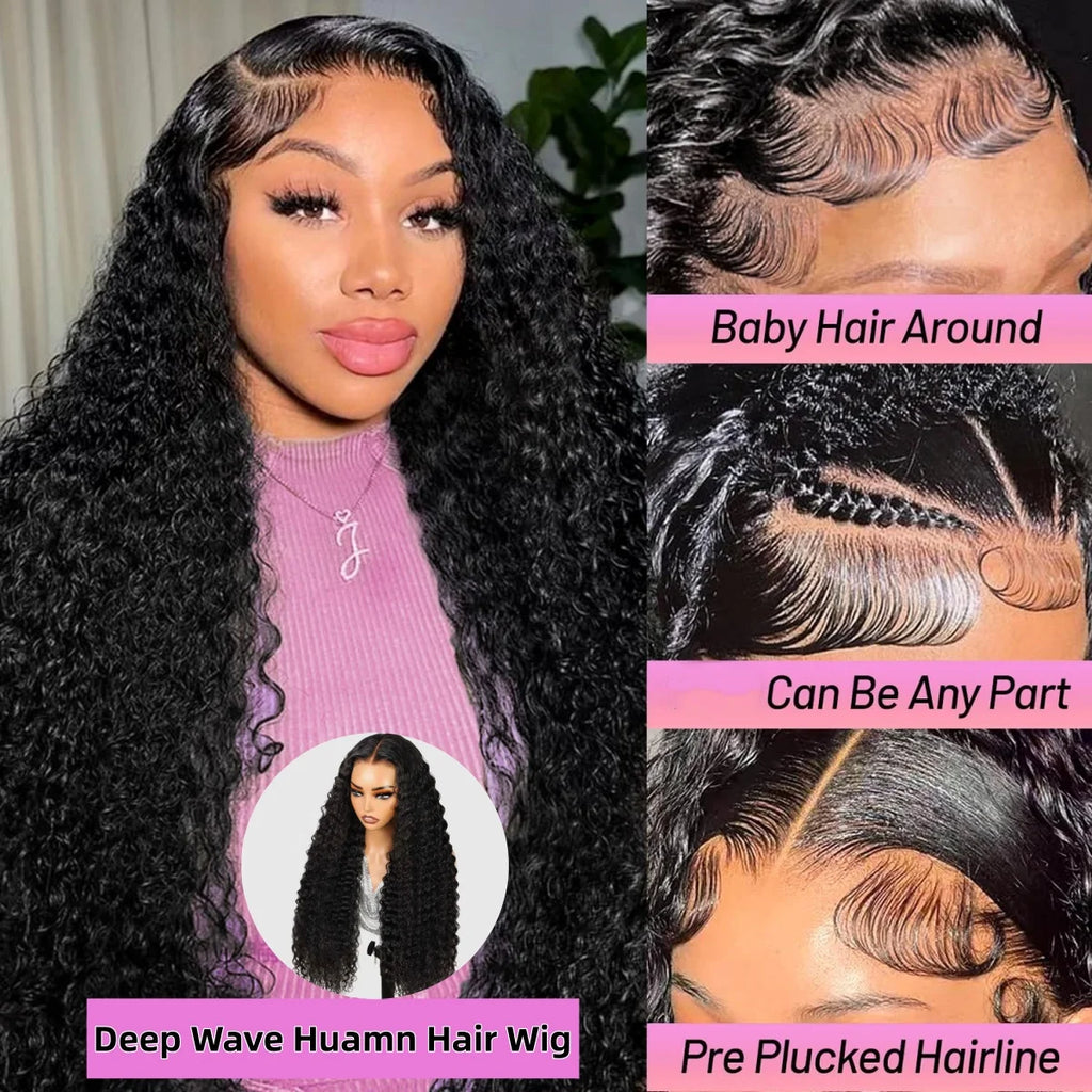 Burmese Curly Deep Wave Human Hair Wig 13x6 HD Lace