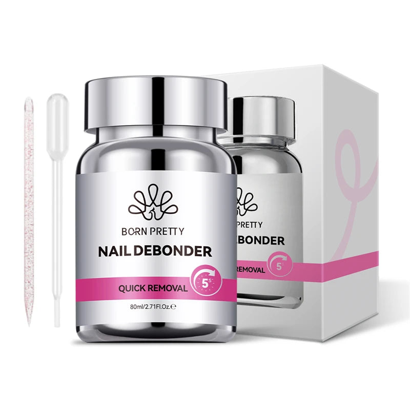BORN PRETTY 80ml Press-on Nail Debonder Glue Remover for Fake Nail Tips 5S Quick Removal No Harm To Nails And Tips Glue Tools