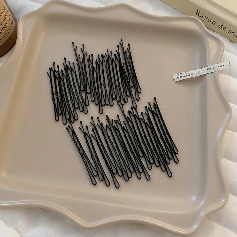 50pcs 100pcs 200 Pcs Black Hair Clips Set For Women Bobby Pins Invisible Wave Curly Side Hairgrip Hairstyle Accessories B