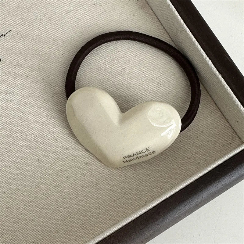 Acetic Acid Great Love Basic Leather Band Hair Rope High Elastic Hair Loop Texture Advanced Headrope Hair Accessories New Style
