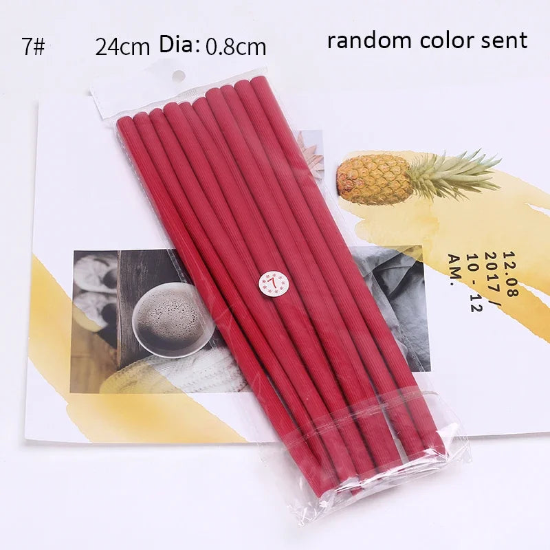 10pcs Flexible Hair Curling Rod Soft  Heatess Hair Curler Makers Foam Bendy Twist Curls Flexi No Heat Rollers Styling Tools