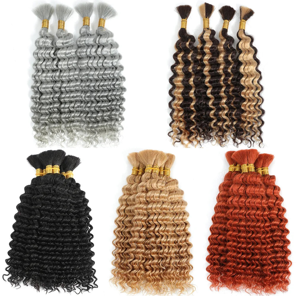 Brazilian Virgin Deep Wave Human Hair for Braiding