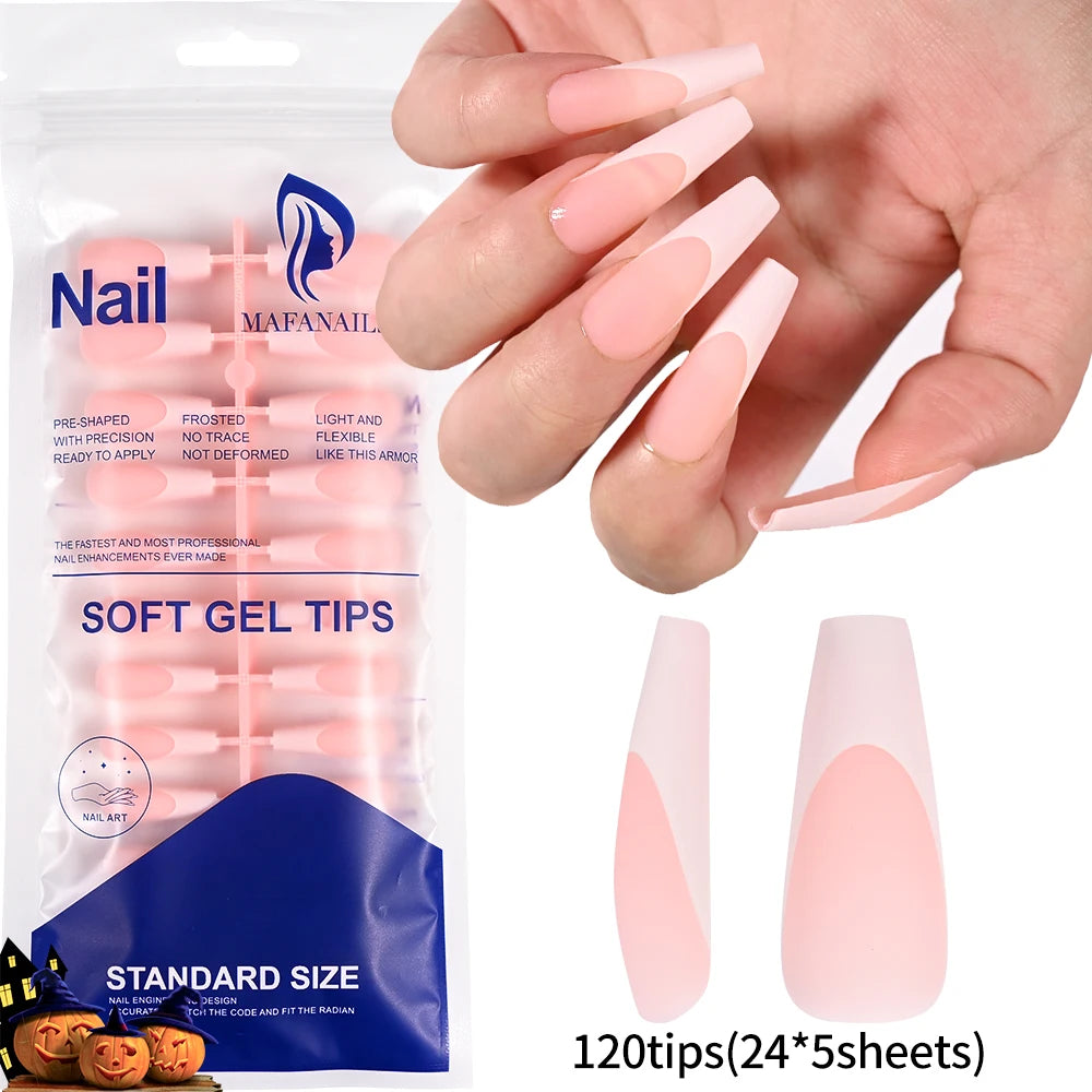 100Pcs Light Pink Press on Nails Short Medium Square Wearable Fake Nails Tips 10 Sizes Full Cover False Nails Finger Decoration