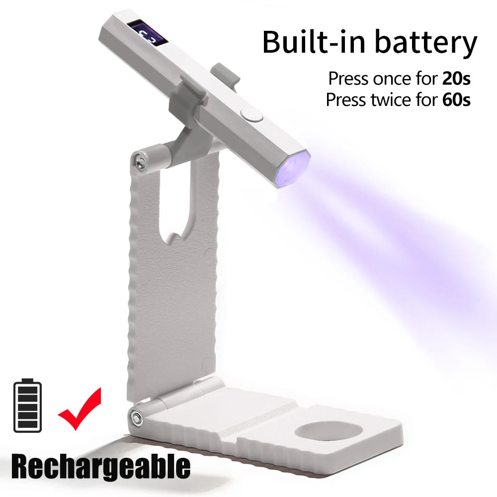 YIKOOLIN Convenient Rechargeable Nail Dryer UV LED Handheld Lamp Fast Curing All Gel Polish Mini Manicure Tool USB Portable Ligh