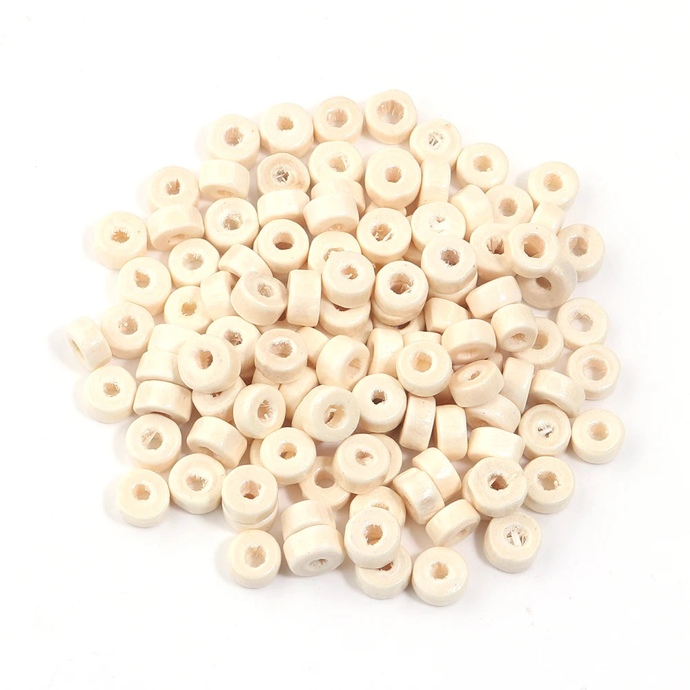 Louleur High Quality Vintage Natural Big Hole Wooden Beads For Necklace Bracelet Charms for Diy Jewelry Making Hair Accessories