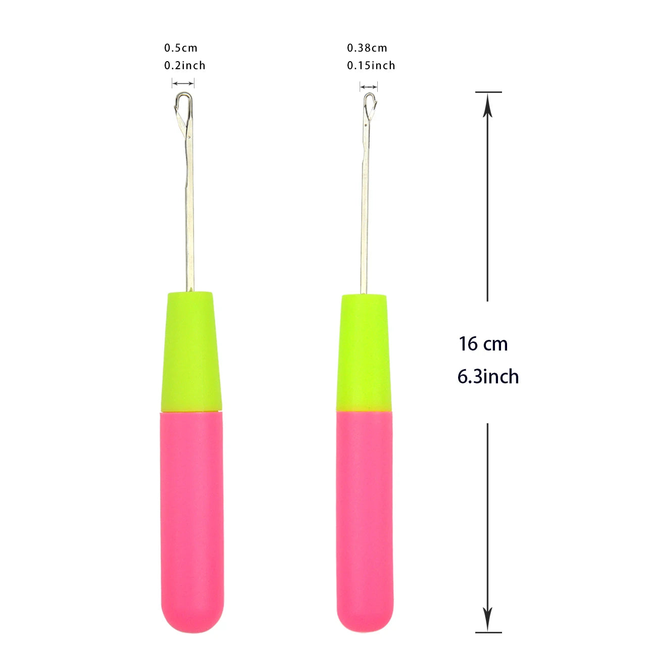 1 Pc 0.5cm/0.38cm loc Knitting Hook Crochet Hook Plastic Crochet Hook Needle Hair Weaving Crochet Needle Hook