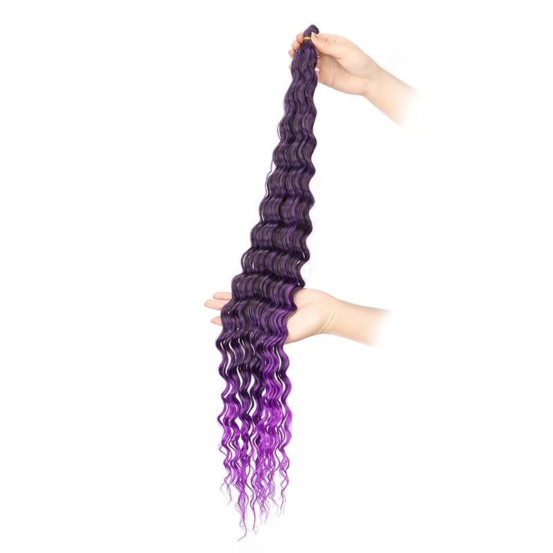 30Inch Synthetic Pre Stretched Deep Wave Crochet Hair
