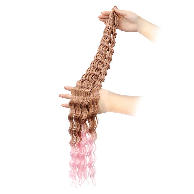 30Inch Synthetic Pre Stretched Deep Wave Crochet Hair