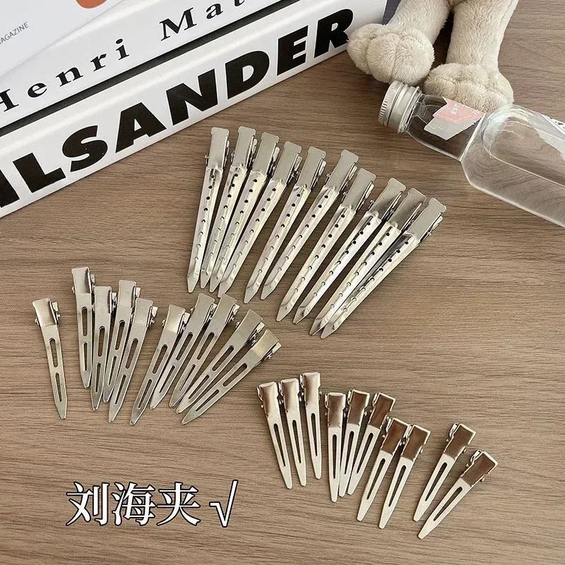 Sliver Hair Root Fluffy Clips Women Simple Metal Hair Fixed Clips Hairdressing Section Clips Barber Salon Hair Cut Styling Tools