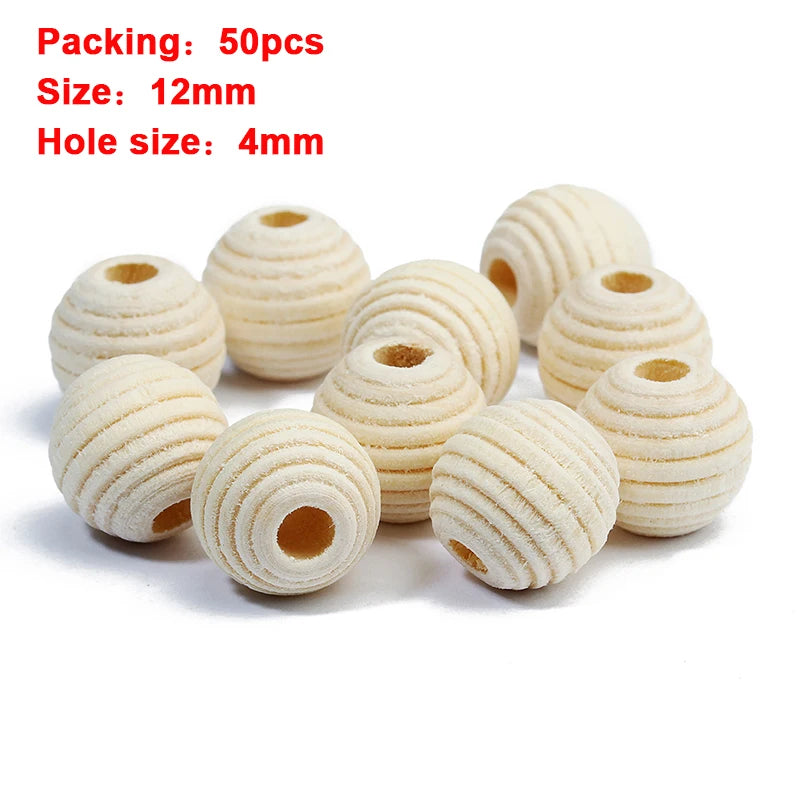 Louleur High Quality Vintage Natural Big Hole Wooden Beads For Necklace Bracelet Charms for Diy Jewelry Making Hair Accessories
