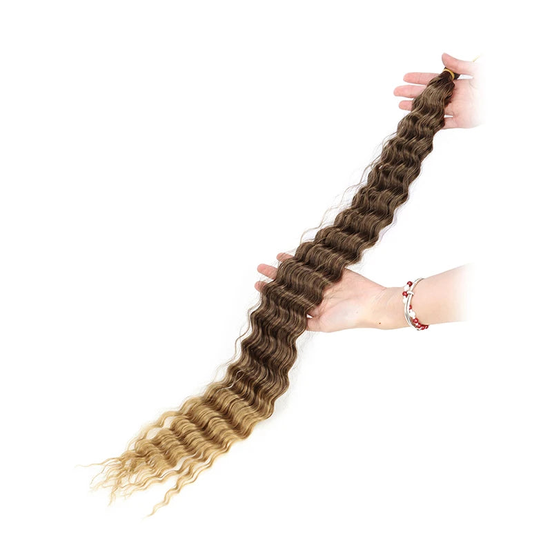 30Inch Synthetic Pre Stretched Deep Wave Crochet Hair