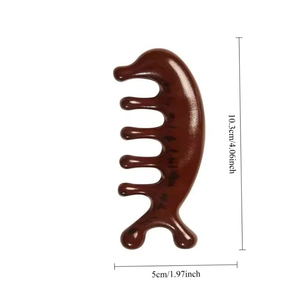 Wide Tooth Gua Sha Massage Comb Facial Massager for Head Face Scalp And Body - Guasha Scraping Tool