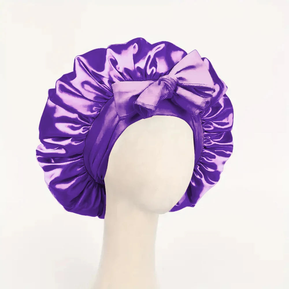 Gorro de satén Gorro de seda Gorro ajustable para dormir Gorro para el pelo con cinta Gorros para mujeres y hombres