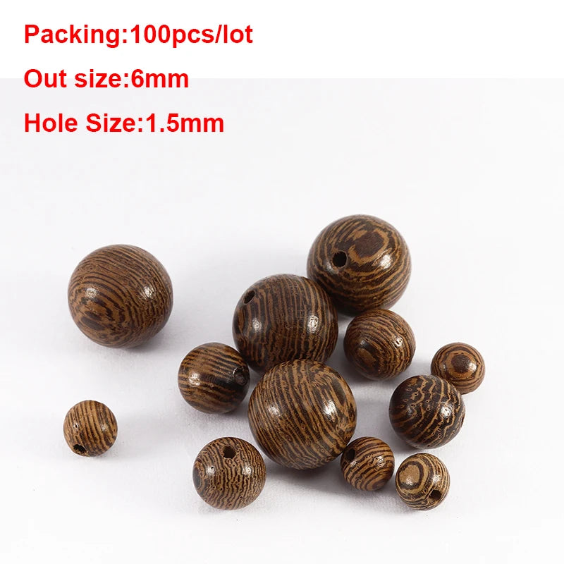 Louleur High Quality Vintage Natural Big Hole Wooden Beads For Necklace Bracelet Charms for Diy Jewelry Making Hair Accessories