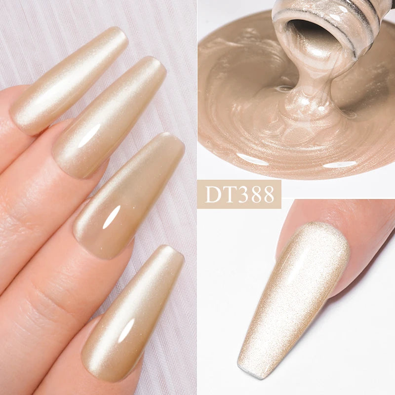 MEET ACROSS 7ml Pink Silver Moonlight Magnetic Gel Polish Varnis Semi Permanent Soak Off Gel Nail Polish UV LED Gel Manicure