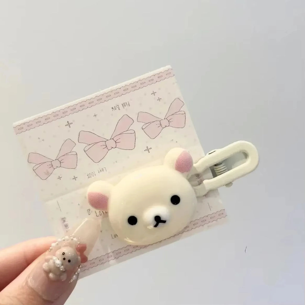 Cute Bear Hairpins Set Preppy Headdress Plastic Hair Sweet Accessories Friend Gifts