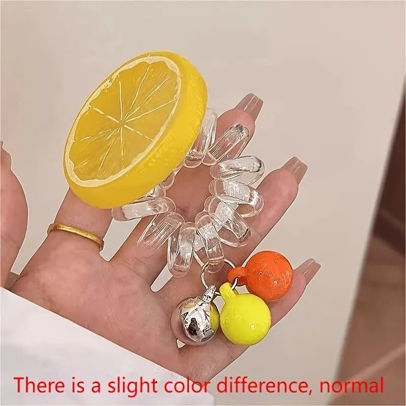1/3pcs Orange Lemon Lime Hair Tie Fresh Summer Telephone Cord Cute Fruit Hair Accessory for Bun Hairstyles Sweet Birthday Gift