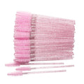 50 unidades de cepillos de maquillaje desechables de cristal para cejas, aplicador de varitas de rímel con mango de diamante, herramientas de extensión de pestañas